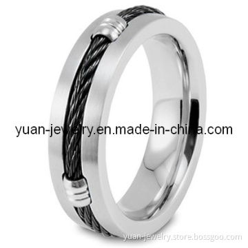 Stainless Steel Cable Band Ring (YJSR002)